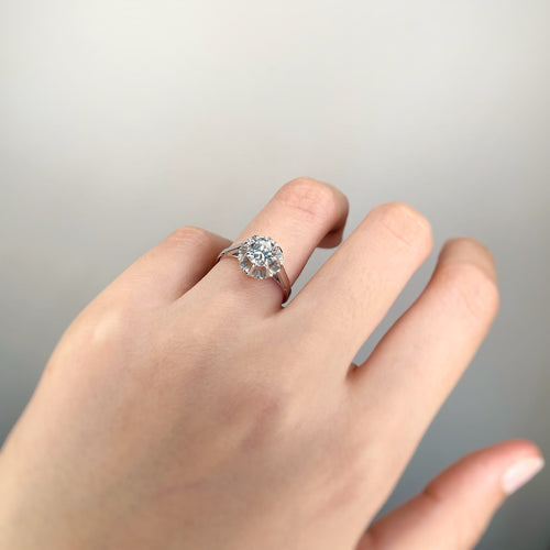 Bague 51 Bague solitaire en platine avec diamant 0,94 ct 58 Facettes 150134R