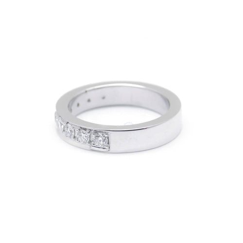 Bague 51 Demi-alliance en or blanc et diamants 58 Facettes 180082R