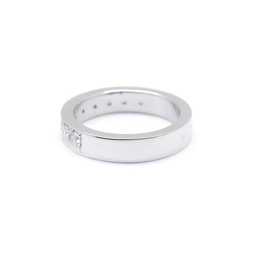 Bague 51 Demi-alliance en or blanc et diamants 58 Facettes 180082R