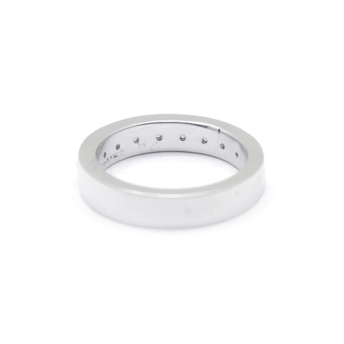 Bague 51 Demi-alliance en or blanc et diamants 58 Facettes 180082R