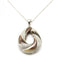 Collier Collier pendentif en or blanc, diamants et nacre noire 58 Facettes 170040R