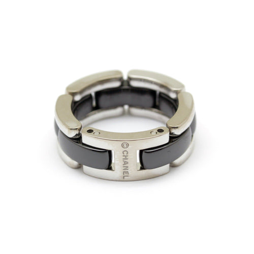 Bague 47 Chanel Ultra - Bague en or blanc et céramique noire 58 Facettes 170062R