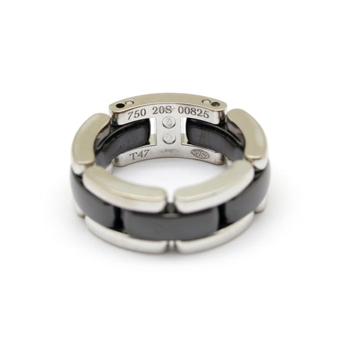 Bague 47 Chanel Ultra - Bague en or blanc et céramique noire 58 Facettes 170062R