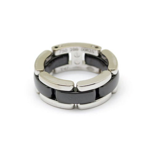 Bague 47 Chanel Ultra - Bague en or blanc et céramique noire 58 Facettes 170062R