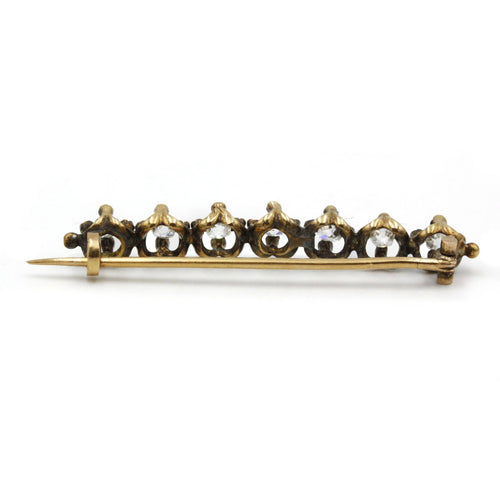 Broche Broche barrette XIXe en or jaune et diamants 58 Facettes 160287R