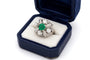 Bague 53 Bague émeraude centrale en platine et diamants 58 Facettes 562/26 A