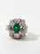 Bague 53 Bague émeraude centrale en platine et diamants 58 Facettes 562/26 A