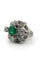 Bague 53 Bague émeraude centrale en platine et diamants 58 Facettes 562/26 A