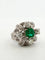 Bague 53 Bague émeraude centrale en platine et diamants 58 Facettes 562/26 A