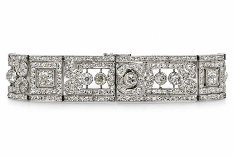 Bracelet Belle Époque - Bracelet en platine et diamants taille ancienne 58 Facettes 1445