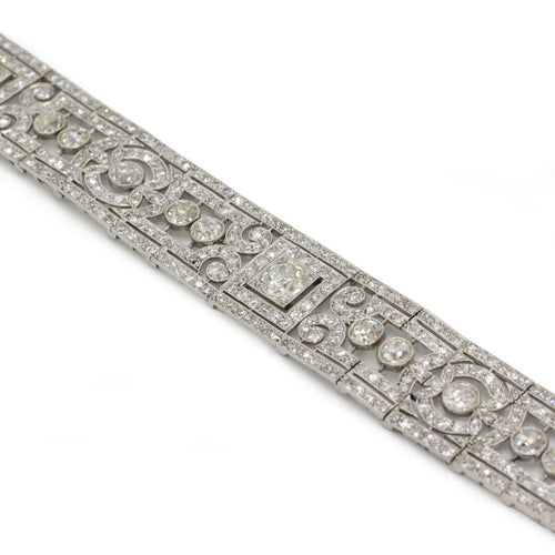 Bracelet Belle Époque - Bracelet en platine et diamants taille ancienne 58 Facettes 1445