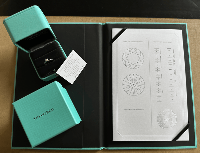 Bague 47.5 Tiffany & Co - Bague solitaire en platine et diamant 58 Facettes Tiffany setting 0.27