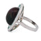 Bague 54 Bague ovale en platine avec opale cabochon et émeraudes 58 Facettes AN519 (00029)