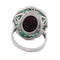 Bague 54 Bague ovale en platine avec opale cabochon et émeraudes 58 Facettes AN519 (00029)