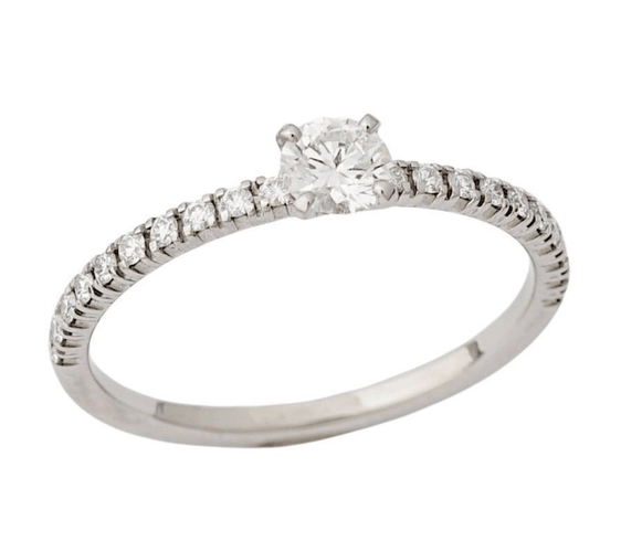 Bague 49 Cartier Étincelle - Bague solitaire en platine et diamants 58 Facettes Cartier étincelle 0.20