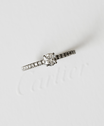 Bague 49 Cartier Étincelle - Bague solitaire en platine et diamants 58 Facettes Cartier étincelle 0.20