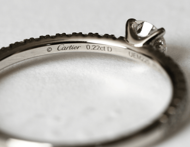 Bague 49 Cartier Étincelle - Bague solitaire en platine et diamants 58 Facettes Cartier étincelle 0.20