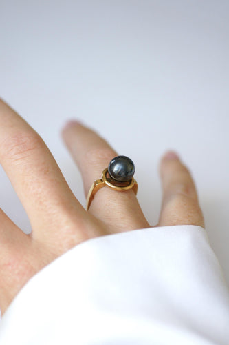 Bague 51 Dinh Van - Bague Boule Spirale en or jaune et hématite 58 Facettes
