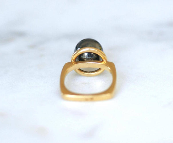 Bague 51 Dinh Van - Bague Boule Spirale en or jaune et hématite 58 Facettes