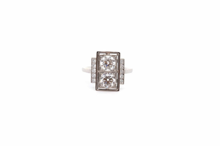 Bague 54 Bague vintage style Art déco en platine et diamants 58 Facettes 26483-26556