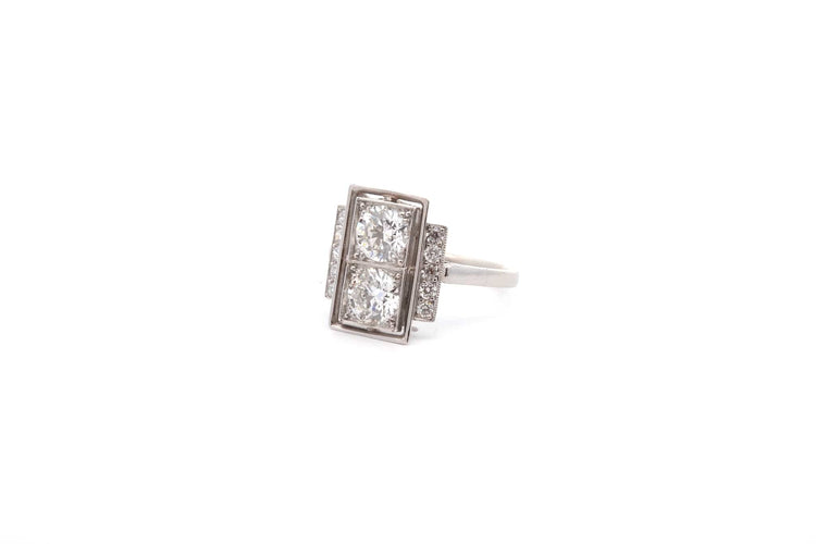Bague 54 Bague vintage style Art déco en platine et diamants 58 Facettes 26483-26556