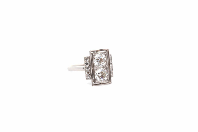 Bague 54 Bague vintage style Art déco en platine et diamants 58 Facettes 26483-26556