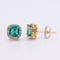 Boucles d'oreilles Boucles d'oreilles en or jaune 14 ct, émeraudes et diamants 58 Facettes E0057
