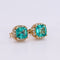 Boucles d'oreilles Boucles d'oreilles en or jaune 14 ct, émeraudes et diamants 58 Facettes E0057