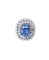 Bague 57 Bague saphir de Ceylan en or blanc et diamants 58 Facettes