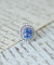 Bague 57 Bague saphir de Ceylan en or blanc et diamants 58 Facettes