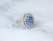Bague 57 Bague saphir de Ceylan en or blanc et diamants 58 Facettes