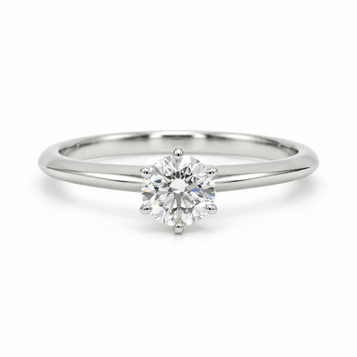 Bague 57 Tiffany & Co. Setting - Bague solitaire en platine avec diamant 58 Facettes 260202R