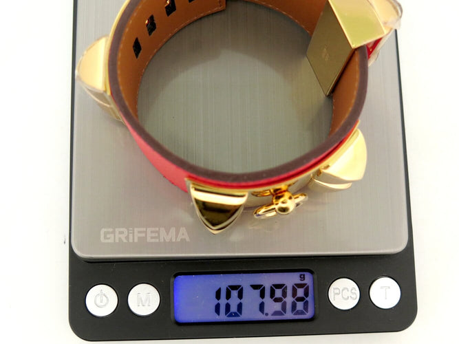 Bracelet Hermès Collier de Chien Médor - Bracelet en cuir Epsom rose 58 Facettes 276893