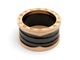 Bague 52 Bulgari B.zero1 - Bague en or rose 18k et céramique noire 58 Facettes 276699