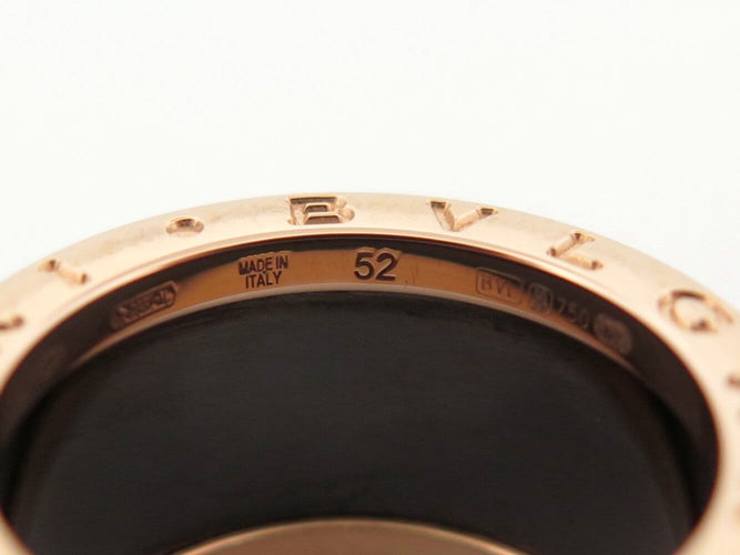 Bague 52 Bulgari B.zero1 - Bague en or rose 18k et céramique noire 58 Facettes 276699