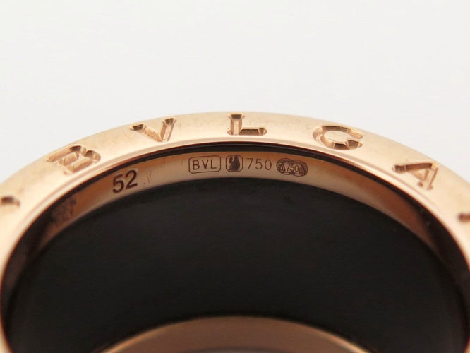 Bague 52 Bulgari B.zero1 - Bague en or rose 18k et céramique noire 58 Facettes 276699