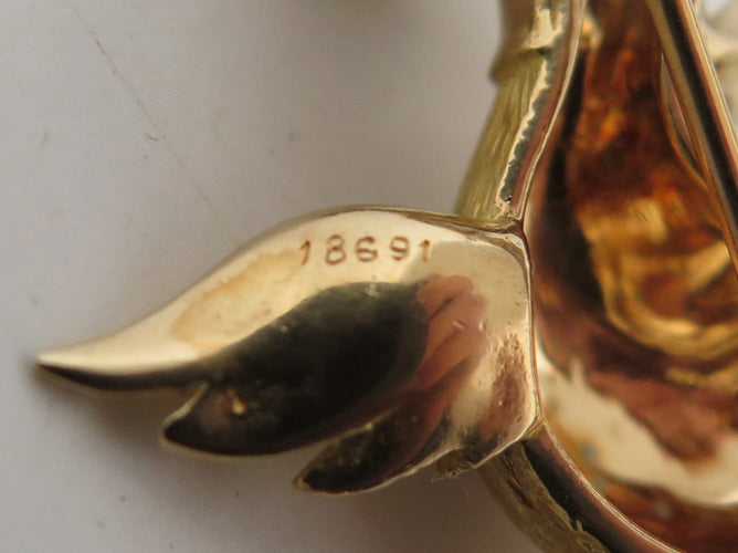 Broche Boucheron - Broche canard en or jaune 18k, turquoise et diamants 58 Facettes 276293