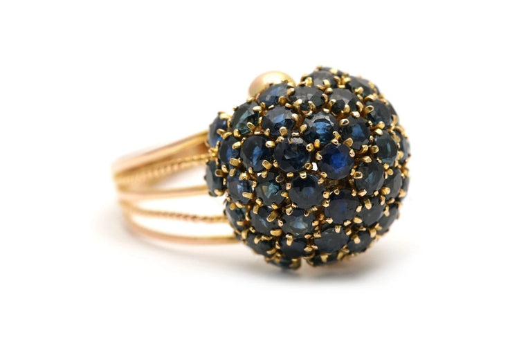 Bague 60 Bague contemporaine en or jaune et saphirs 58 Facettes 24105