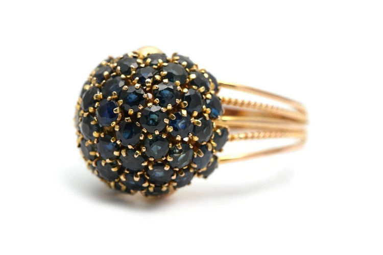 Bague 60 Bague contemporaine en or jaune et saphirs 58 Facettes 24105