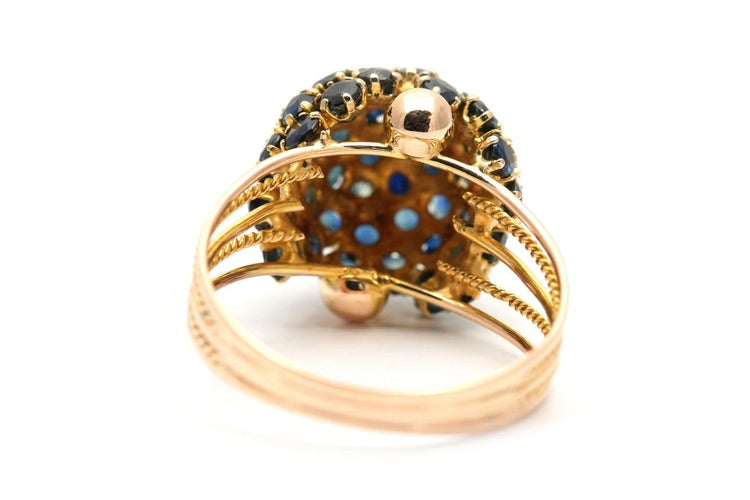 Bague 60 Bague contemporaine en or jaune et saphirs 58 Facettes 24105