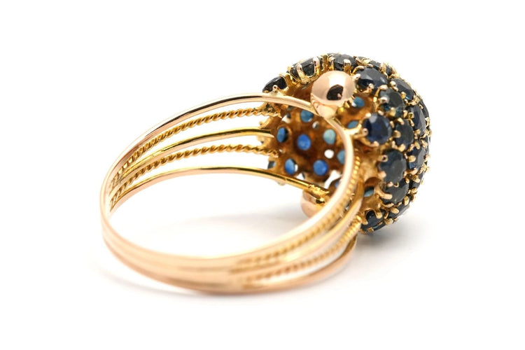 Bague 60 Bague contemporaine en or jaune et saphirs 58 Facettes 24105