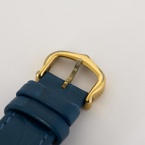 Montre Cartier Tank Must - Montre en argent plaqué or cadran bleu 58 Facettes A1249