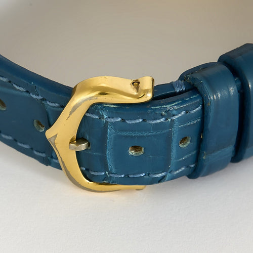 Montre Cartier Tank Must - Montre en argent plaqué or cadran bleu 58 Facettes A1249