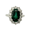 Bague 50 Bague cocktail en platine, tourmaline verdélite 4,60 ct et diamants 58 Facettes ANELLO TORMALINA VERDEITE