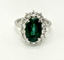Bague 50 Bague cocktail en platine, tourmaline verdélite 4,60 ct et diamants 58 Facettes ANELLO TORMALINA VERDEITE