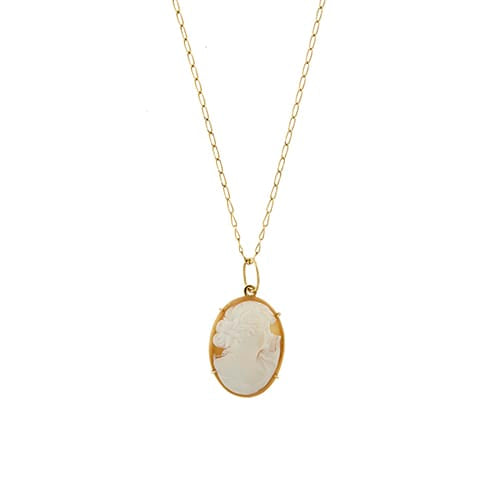 Collier Unoaerre - Collier maille cheval en or jaune 18 kt avec camée 58 Facettes 33507