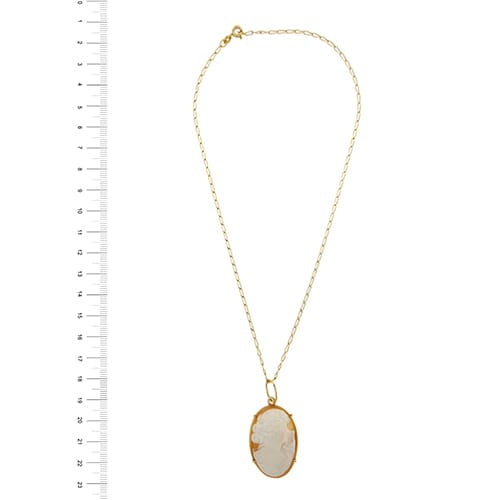 Collier Unoaerre - Collier maille cheval en or jaune 18 kt avec camée 58 Facettes 33507