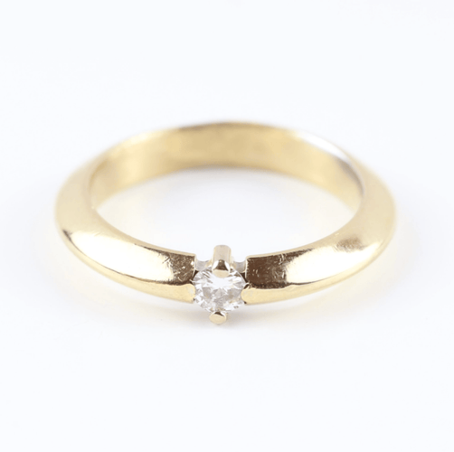 Bague 54 Bague solitaire en or jaune 18K et diamant 58 Facettes 159/24G