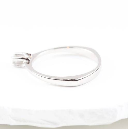 Bague 55 Solitaire - Bague en or blanc et diamant 0,05 ct 58 Facettes 159/24N