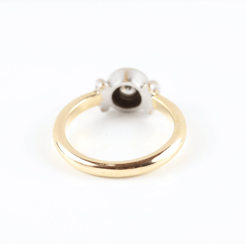 Bague 54 Bague solitaire bicolore en or jaune et blanc 18K et diamant 58 Facettes 159/24F
